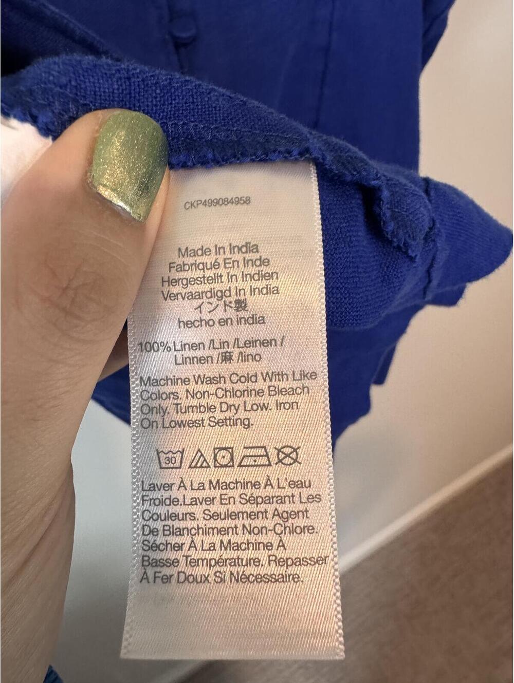 MADEWELL | Curved Neck Shell Tank 100% Linen Deep Sapphire 4th of July USA - Picture 8 of 8
